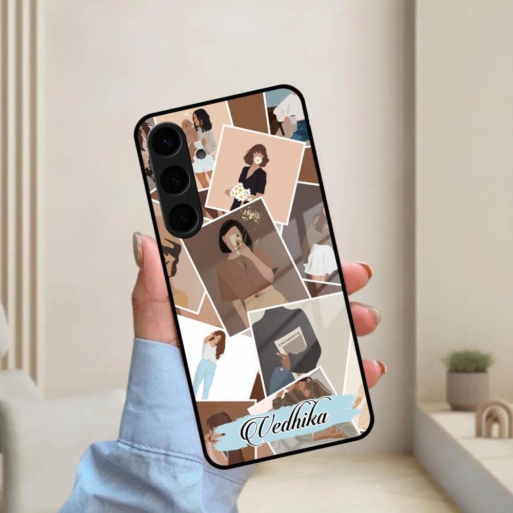 Selfie Girl Collage Glass Case Cover For Samsung - ShopOnCliQ