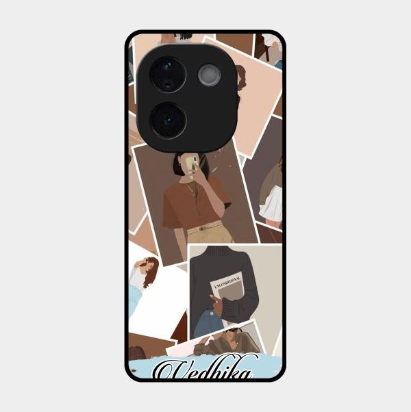 Selfie Girl Collage Glass Case Cover For Vivo T3 Pro 5G
