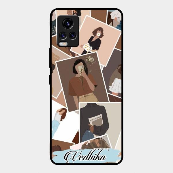 Selfie Girl Collage Glass Case Cover For Vivo V20 Pro 5G