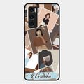 Selfie Girl Collage Glass Case Cover For Vivo V20 Se
