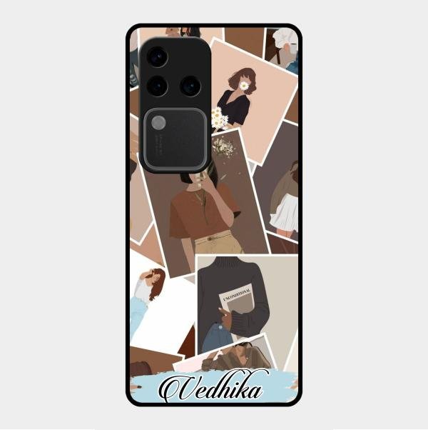 Selfie Girl Collage Glass Case Cover For Vivo V30 Pro 5G