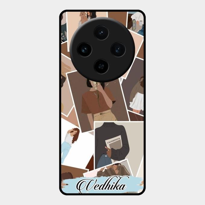 Selfie Girl Collage Glass Case Cover For Vivo X100 5G