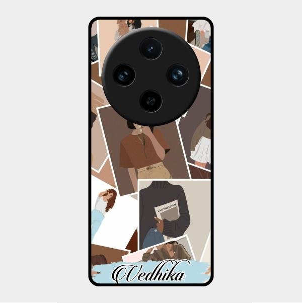 Selfie Girl Collage Glass Case Cover For Vivo X100 Pro 5G