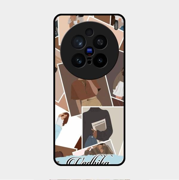 Selfie Girl Collage Glass Case Cover For Vivo X200 Pro 5G