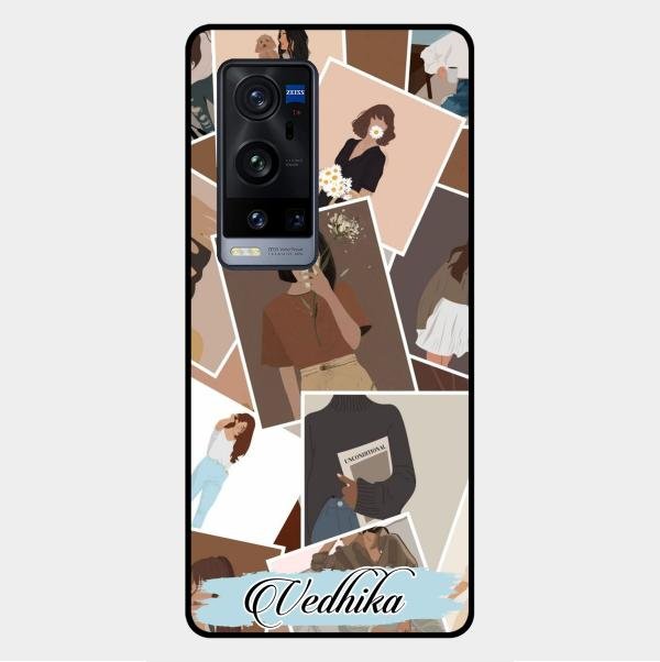 Selfie Girl Collage Glass Case Cover For Vivo X60 Pro Plus 5G