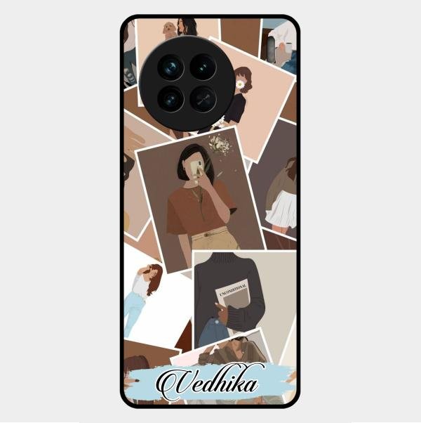 Selfie Girl Collage Glass Case Cover For Vivo X90 5G