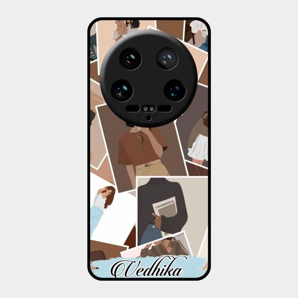 Selfie Girl Collage Glass Case Cover For Xiaomi 14 Ultra