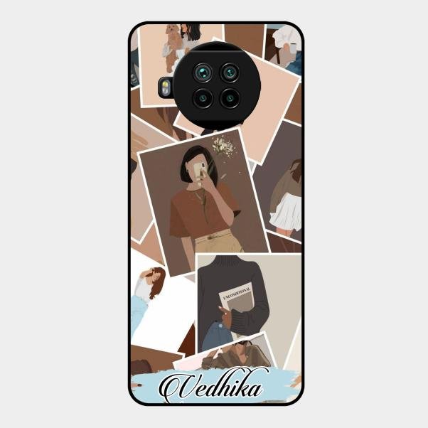 Selfie Girl Collage Glass Case Cover For Xiaomi Mi 10I 5G