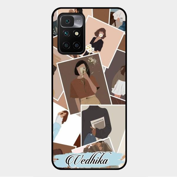 Selfie Girl Collage Glass Case Cover For Xiaomi Redmi 10 Prime 2022