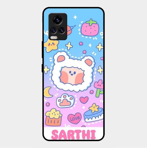 Sheep Glossy Metal Case Cover For Vivo V20 2021