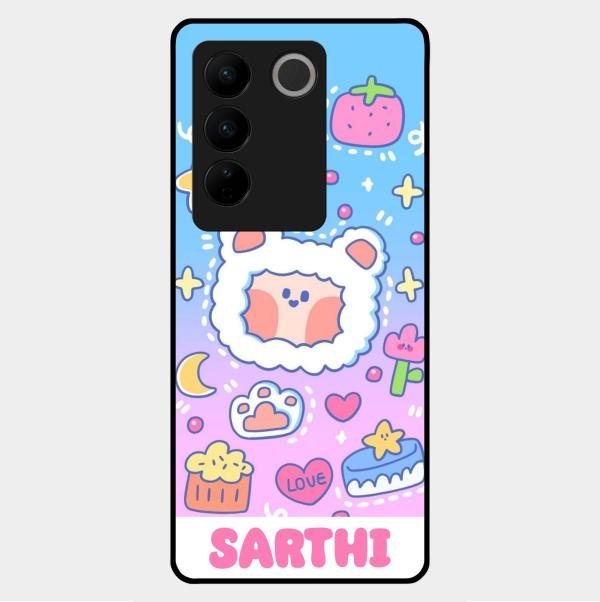 Sheep Glossy Metal Case Cover For Vivo V27 5G