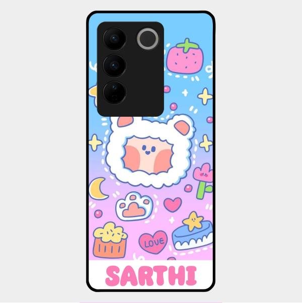 Sheep Glossy Metal Case Cover For Vivo V27 Pro 5G
