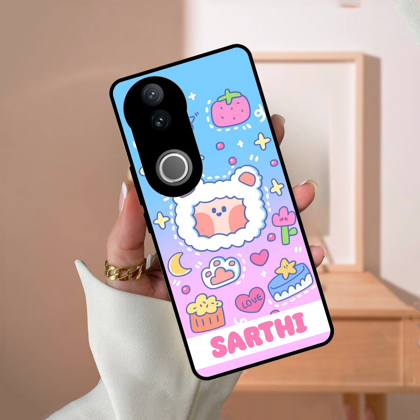 Sheep Glossy Metal Case Cover For Vivo