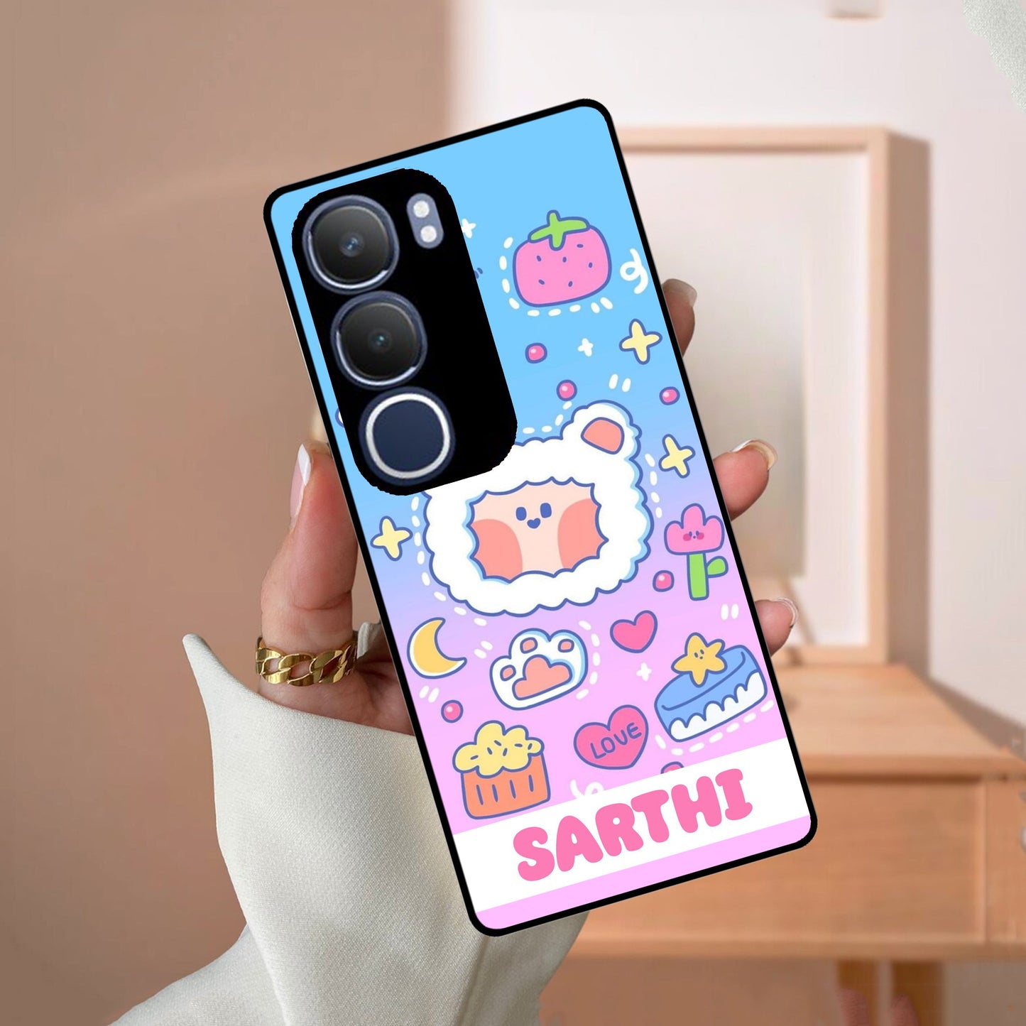 Sheep Glossy Metal Case Cover For Vivo