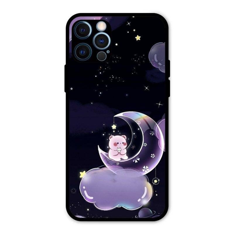 Sky Panda Design Glass Phone Case Cover For iPhone 12 Pro