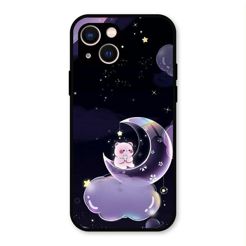 Sky Panda Design Glass Phone Case Cover For iPhone 13