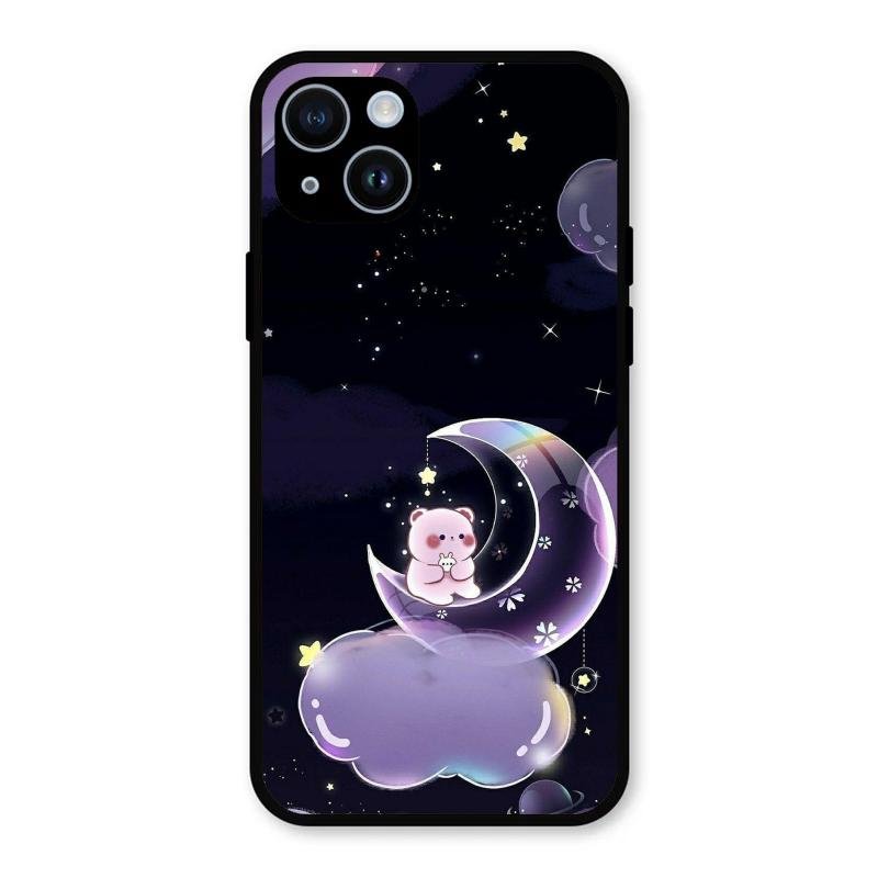 Sky Panda Design Glass Phone Case Cover For iPhone 14 Plus