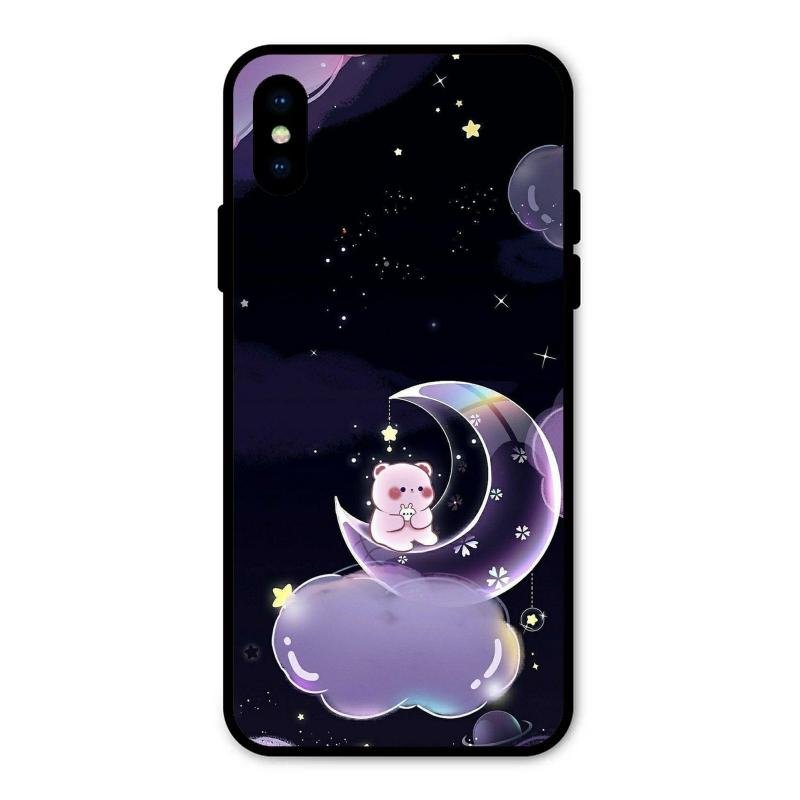 Sky Panda Design Glass Phone Case Cover For iPhone XS
