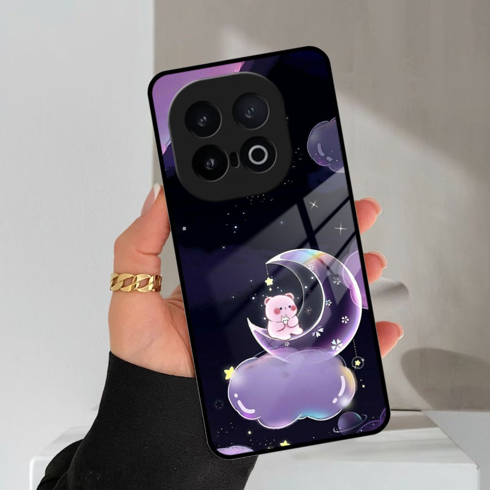 Sky Panda Design Glass Phone Case Cover For iQOO