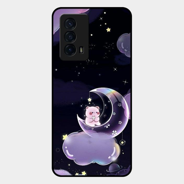 Sky Panda Design Glass Phone Case Cover For Iqoo Z5 5G