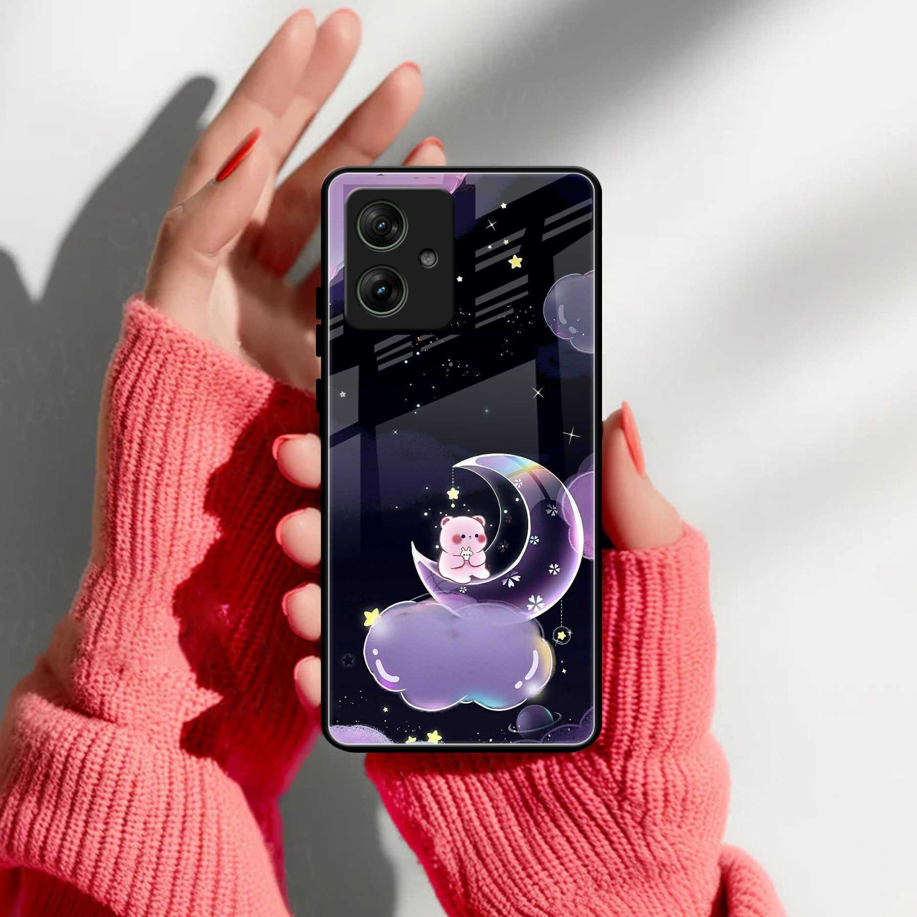 Sky Panda Design Glass Phone Case Cover For Motorola