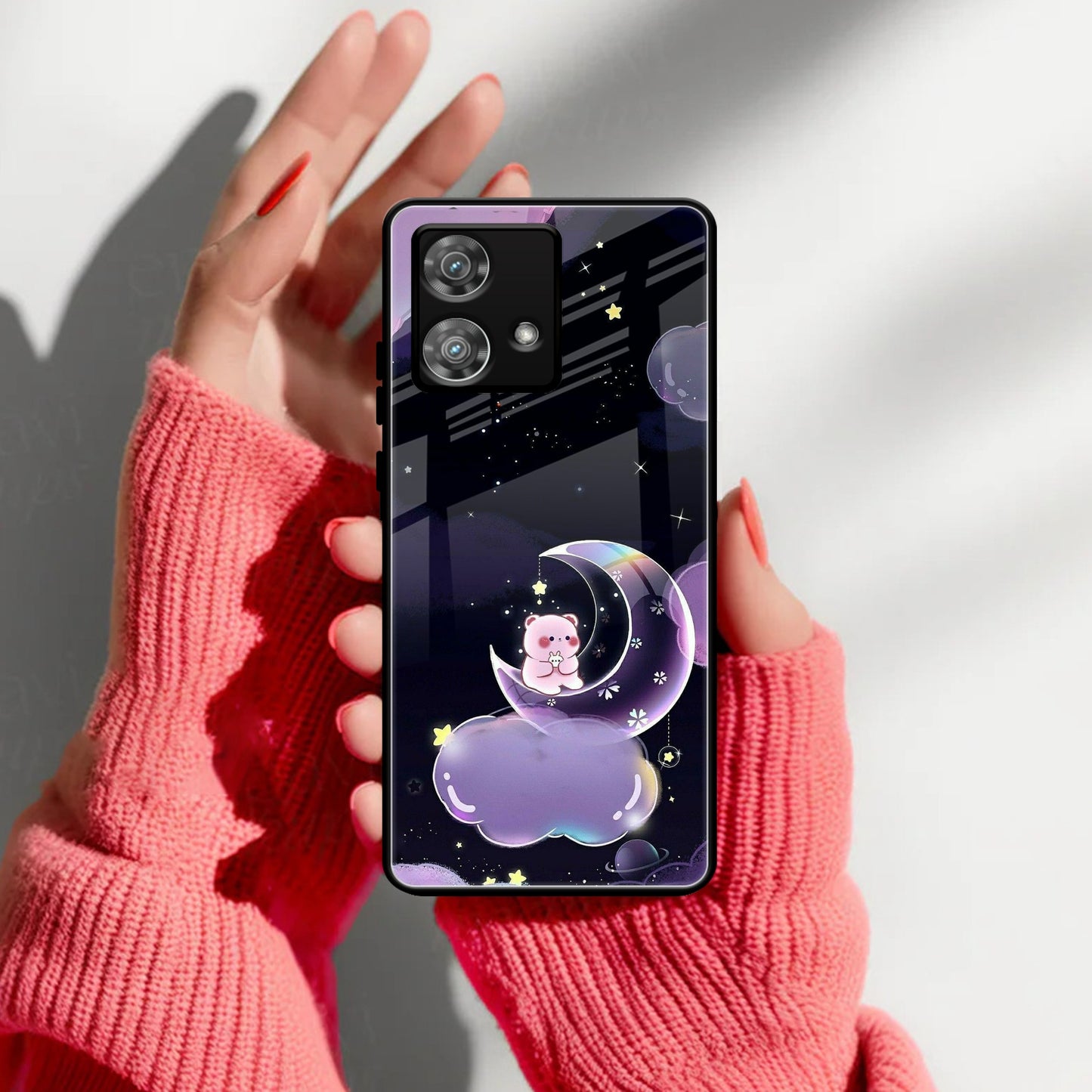 Sky Panda Design Glass Phone Case Cover For Motorola