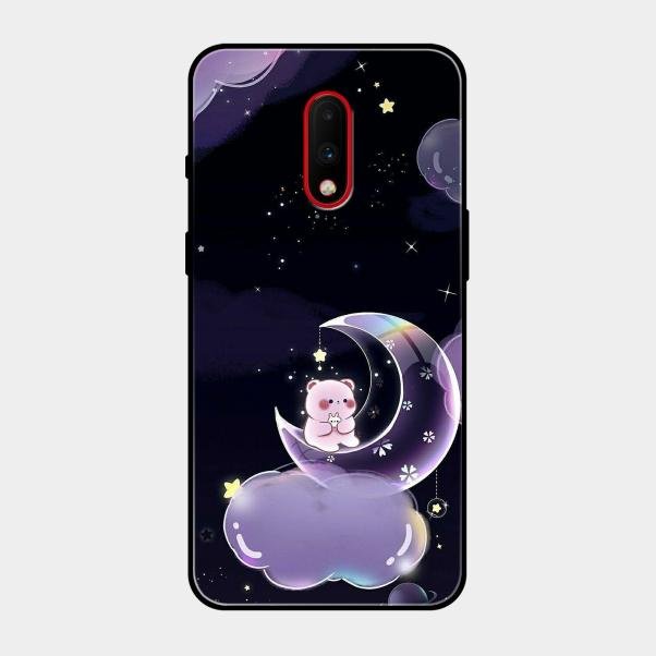 Sky Panda Design Glass Phone Case Cover For Oneplus 7