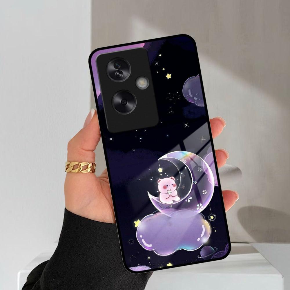 Sky Panda Design Glass Phone Case Cover For Oppo