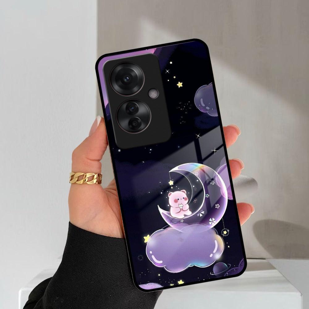 Sky Panda Design Glass Phone Case Cover For Oppo