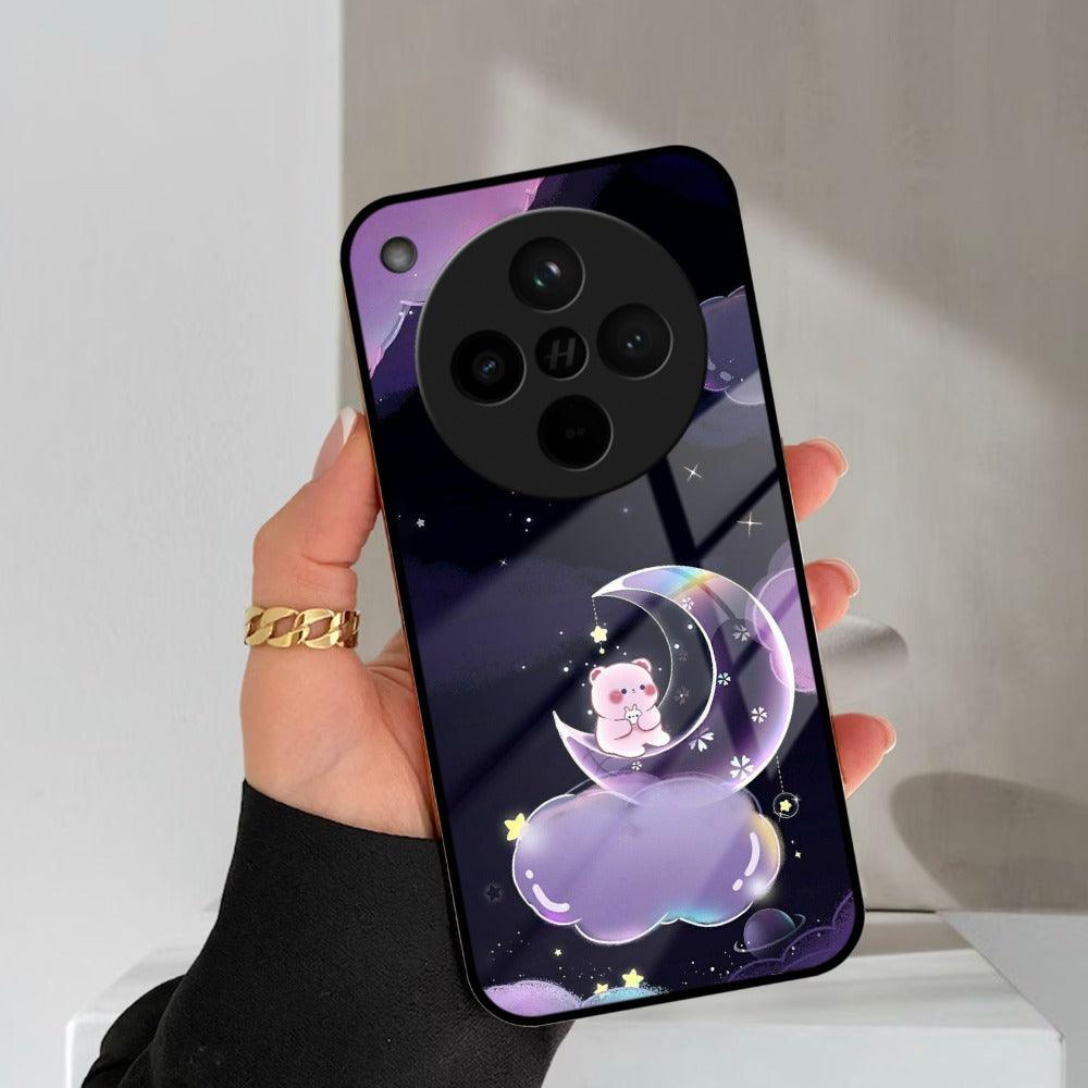 Sky Panda Design Glass Phone Case Cover For Oppo