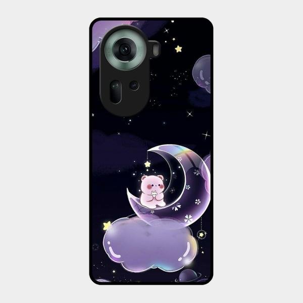 Sky Panda Design Glass Phone Case Cover For Oppo Reno 11 5G