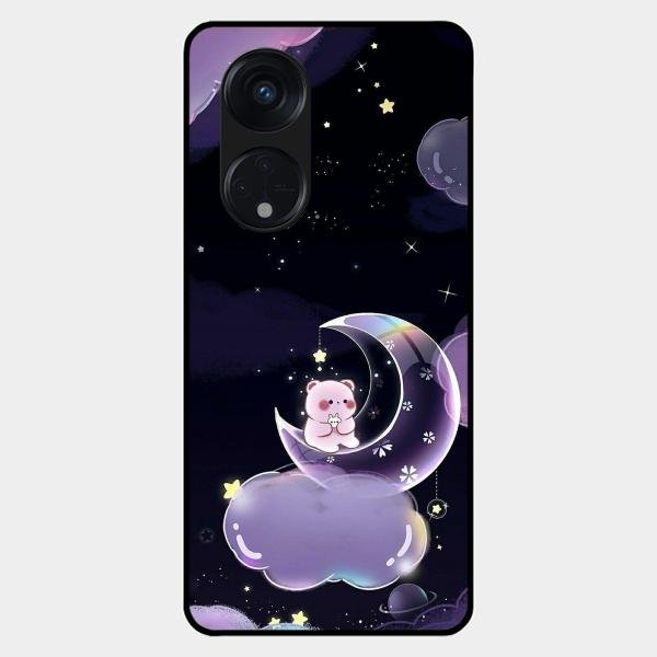 Sky Panda Design Glass Phone Case Cover For Oppo Reno 8T 5G