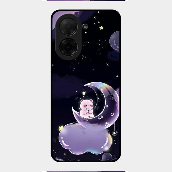 Sky Panda Design Glass Phone Case Cover For Poco C71