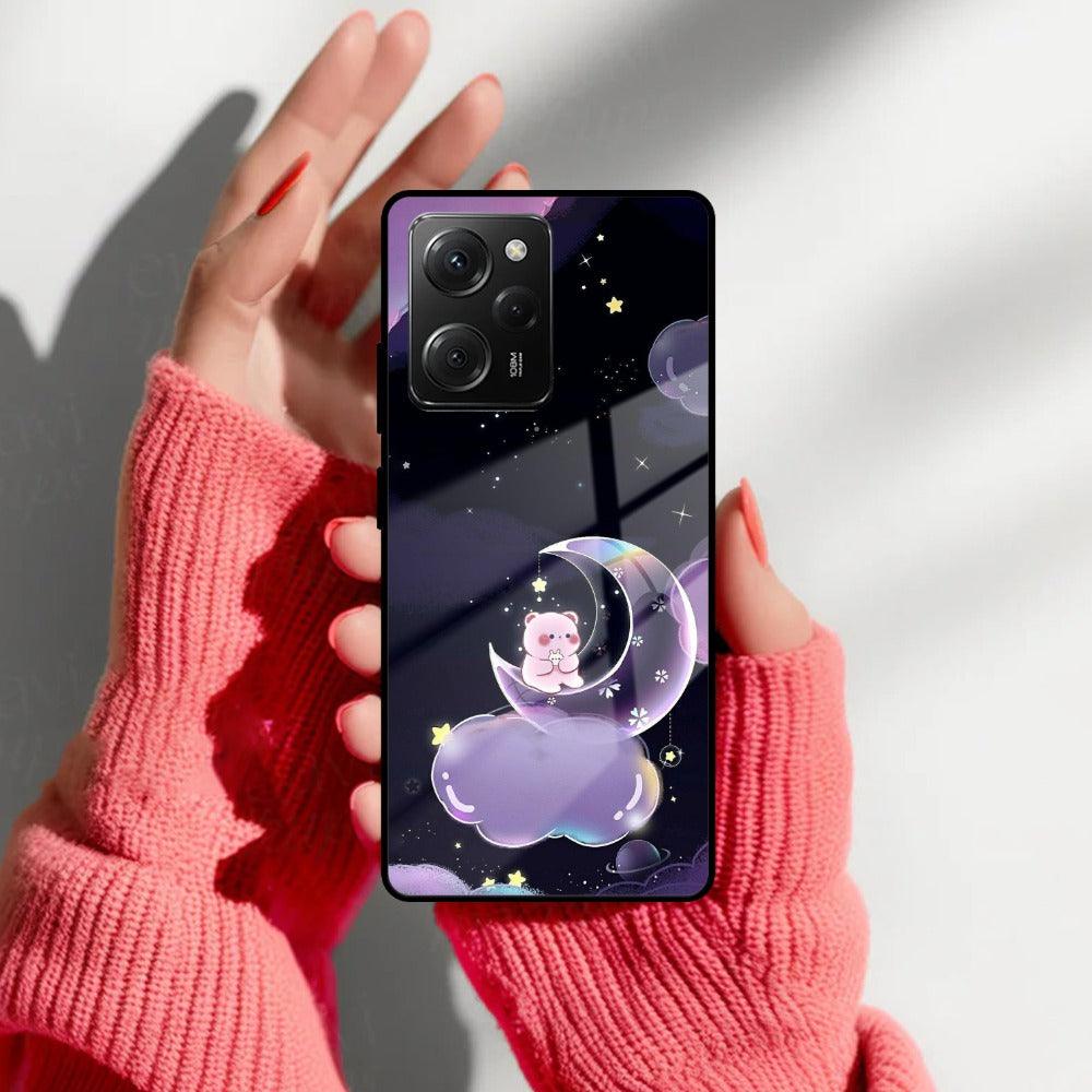 Sky Panda Design Glass Phone Case Cover For POCO