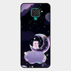 Sky Panda Design Glass Phone Case Cover For Redmi Note 10 Lite