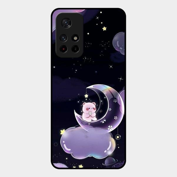 Sky Panda Design Glass Phone Case Cover For Redmi Note 11T 5G