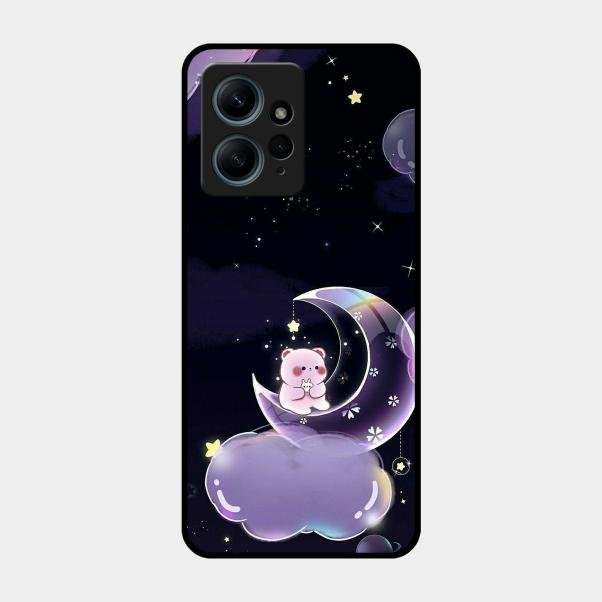 Sky Panda Design Glass Phone Case Cover For Redmi Note 12 4G