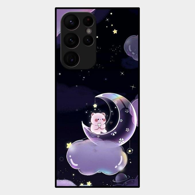 Sky Panda Design Glass Phone Case Cover For Samsung Galaxy S22 Ultra 5G