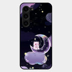 Sky Panda Design Glass Phone Case Cover For Samsung Galaxy S23 Plus 5G
