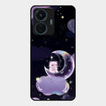 Sky Panda Design Glass Phone Case Cover For Vivo T1 44W 4G