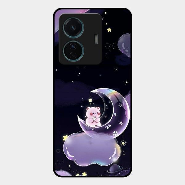 Sky Panda Design Glass Phone Case Cover For Vivo T1 Pro 5G