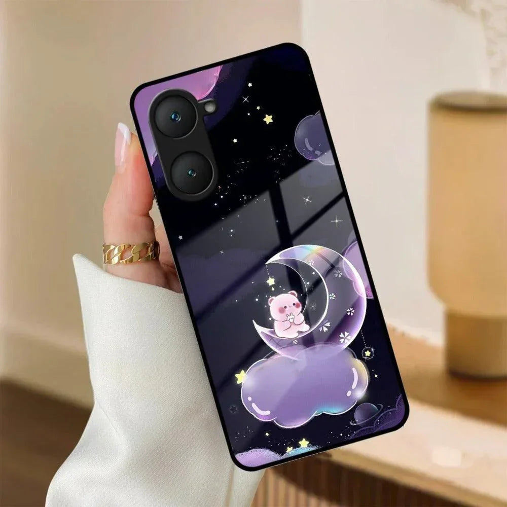 Sky Panda Design Glass Phone Case Cover For iQOO - ShopOnCliQ