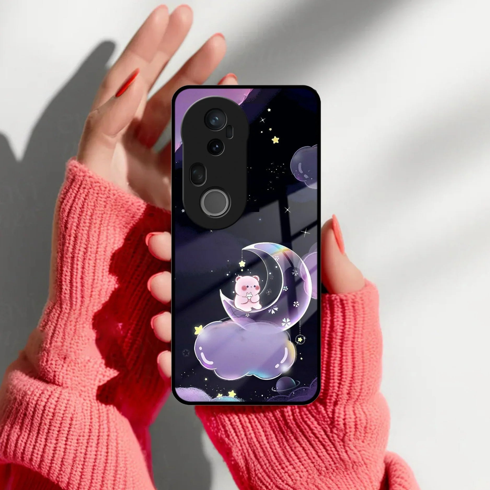 Sky Panda Design Glass Phone Case Cover For Vivo - ShopOnCliQ