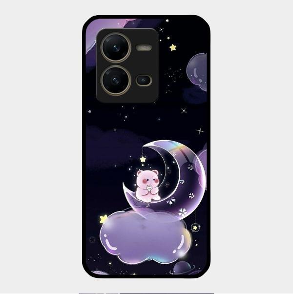 Sky Panda Design Glass Phone Case Cover For Vivo V25 5G