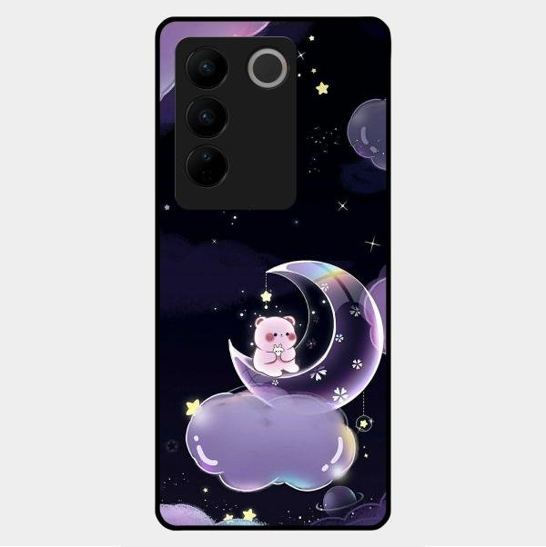 Sky Panda Design Glass Phone Case Cover For Vivo V27 5G