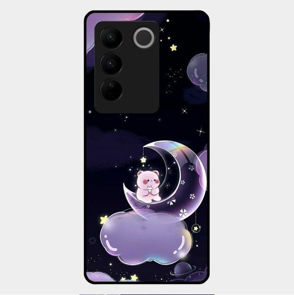 Sky Panda Design Glass Phone Case Cover For Vivo V27 Pro 5G