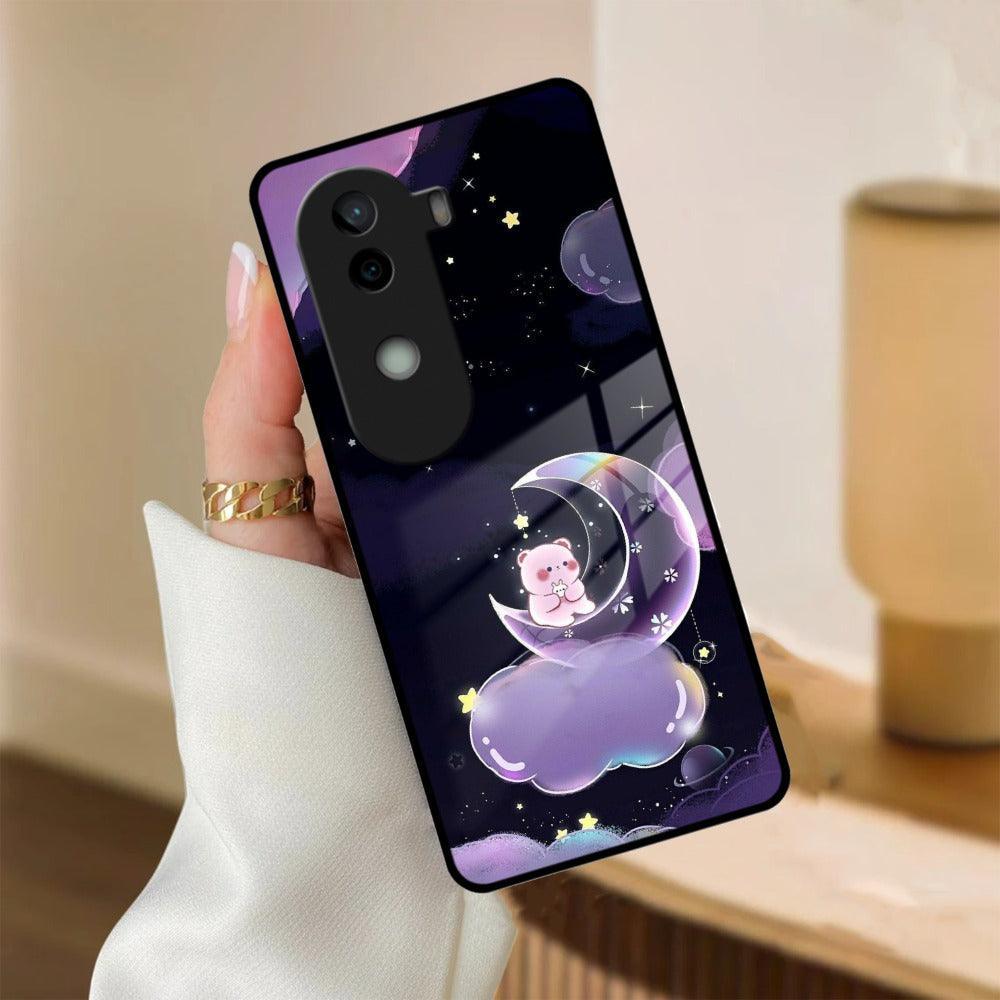 Sky Panda Design Glass Phone Case Cover For iQOO