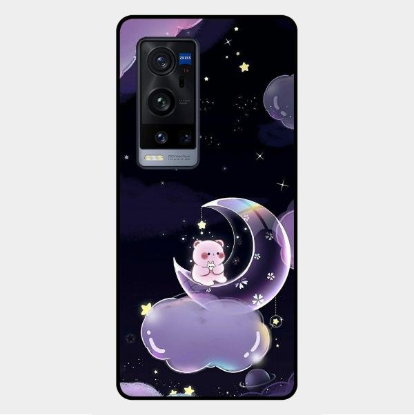 Sky Panda Design Glass Phone Case Cover For Vivo X60 Pro Plus 5G