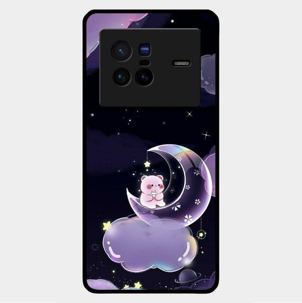 Sky Panda Design Glass Phone Case Cover For Vivo X80 5G