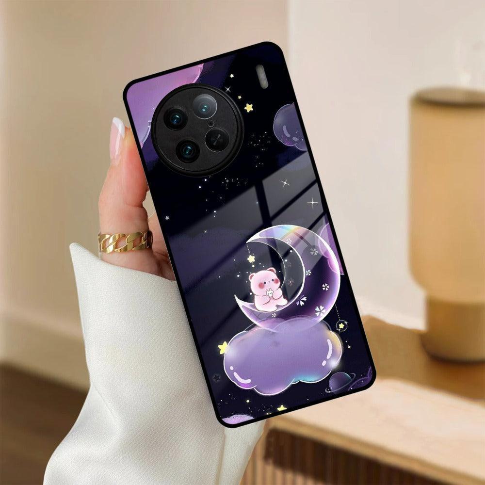 Sky Panda Design Glass Phone Case Cover For Vivo